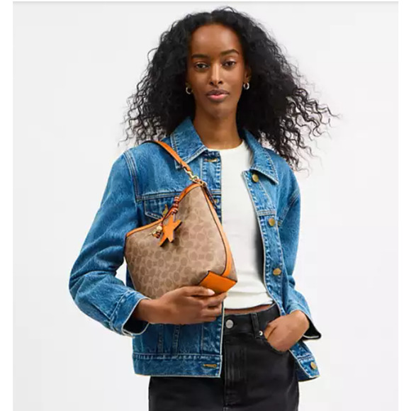 Coach City Bucket Bag Signature Canvas With Star Charm In Tan/Bright Mand CBH74 - Picture 7 of 10